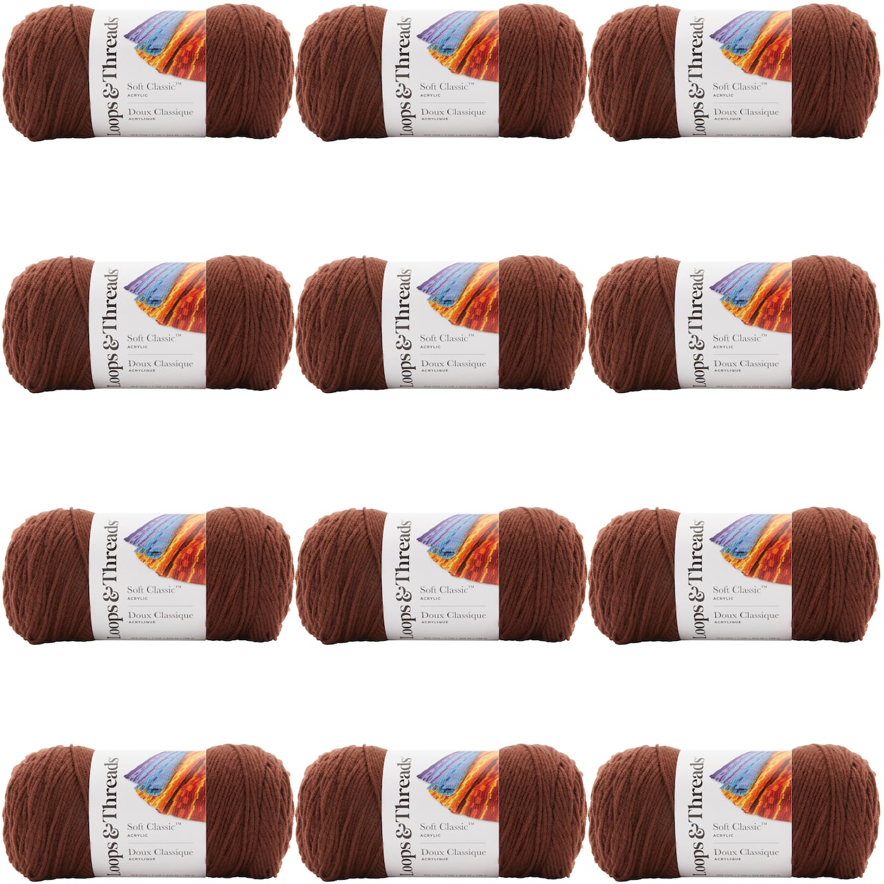 12 Pack: Soft Classic™ Solid Yarn by Loops & Threads®